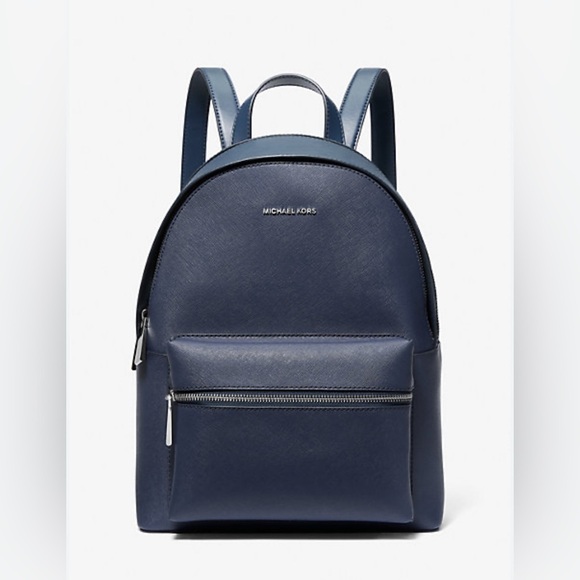 Michael Kors Saffiano Leather Backpack with Tablet Case –Navy Blue (Medium Size) - Picture 1 of 13